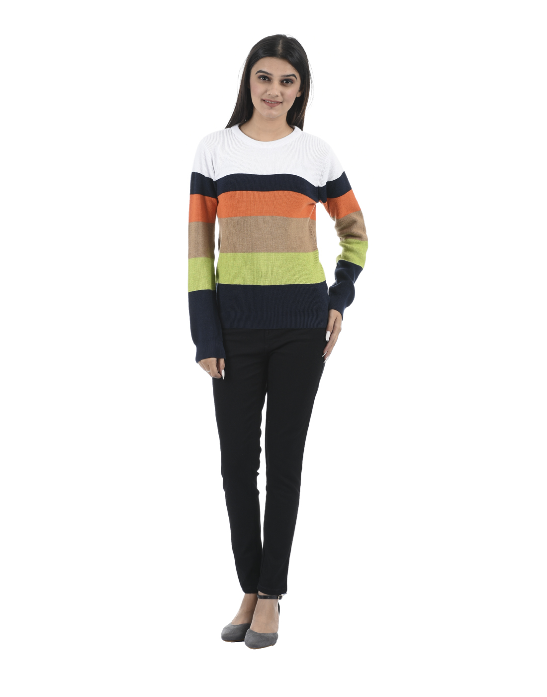 Portobello Wome Casual Wear Multicolor Sweater